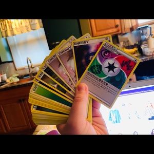 Energy Pokémon card stack!